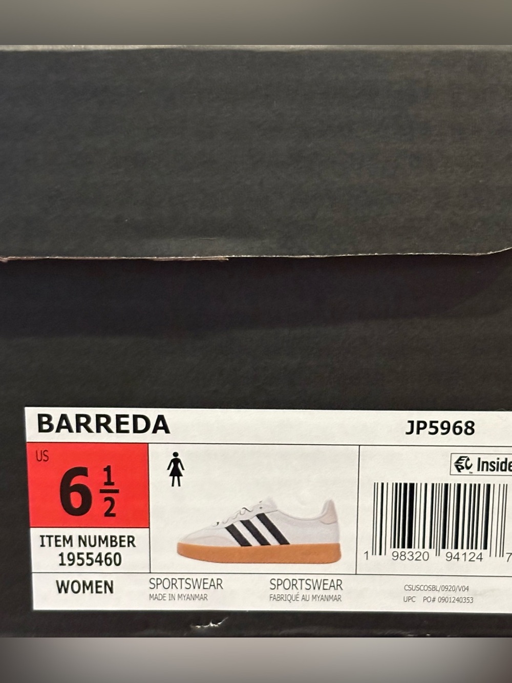 adidas Women's White Black Gum Low-Top Sneakers - Picture 7 of 9